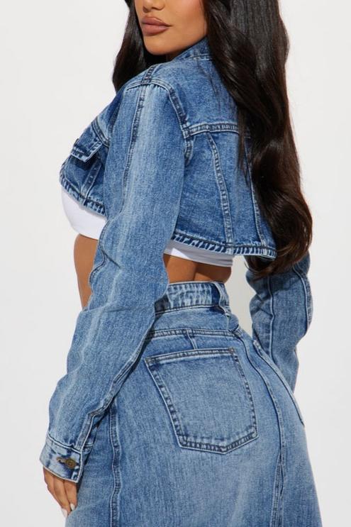 Light Wash Denim Two-Piece Set