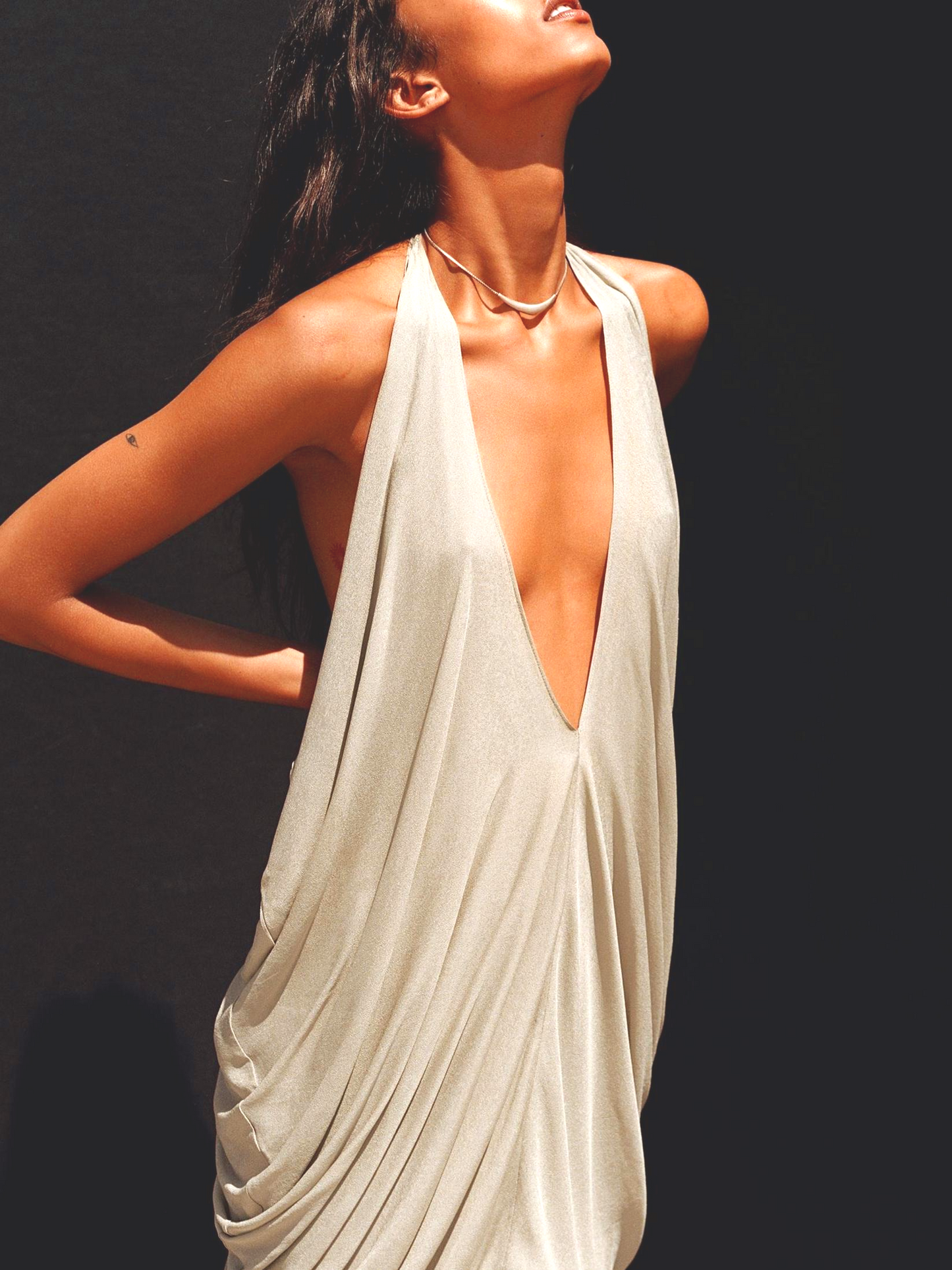 Halter Volume Maxi Dress