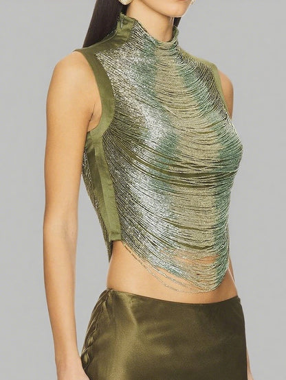Sexy Sleeveless Tassel Top