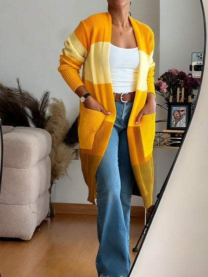 Mustard Monochrome Midi Cardigan