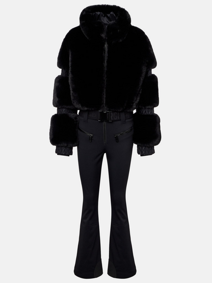 Faux Fur One-Piece Ski Suit