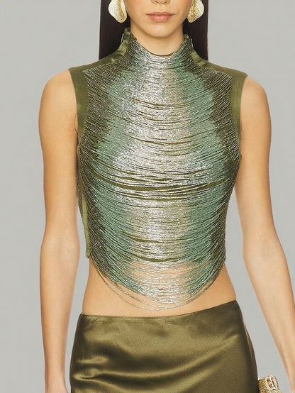 Sexy Sleeveless Tassel Top