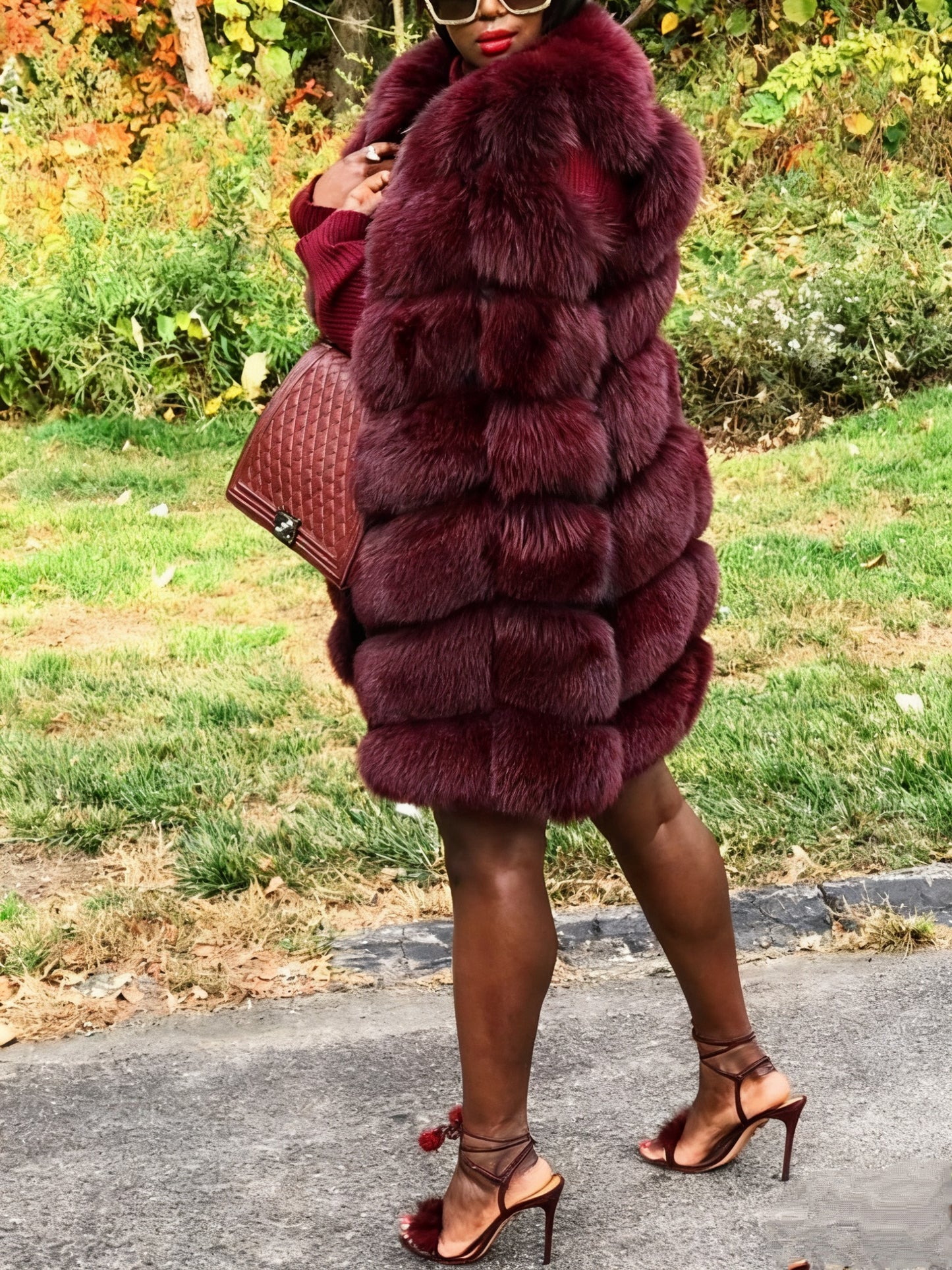 Burgundy Fox Fur Vest