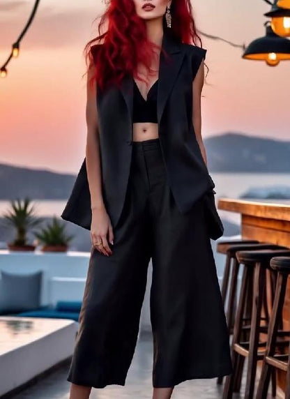 Elegant Black Two Piece Set