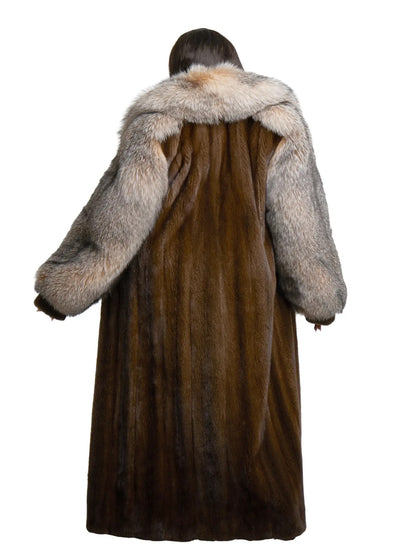 Luxury Fox Fur Full Skin Mink Trench Coat