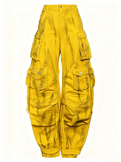 Fashion Pockets High Waist Long Pants