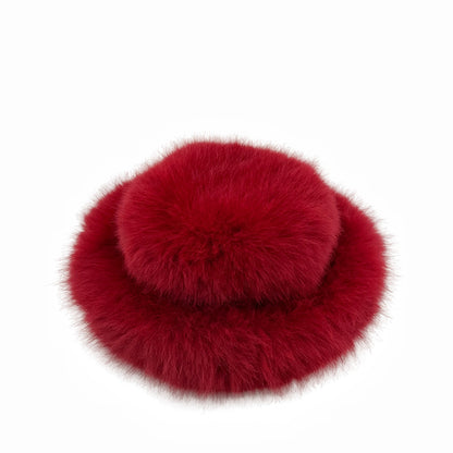 Faux Fox Fur Plush Fisherman Hat