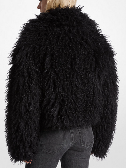 Cropped Faux Fur Coat