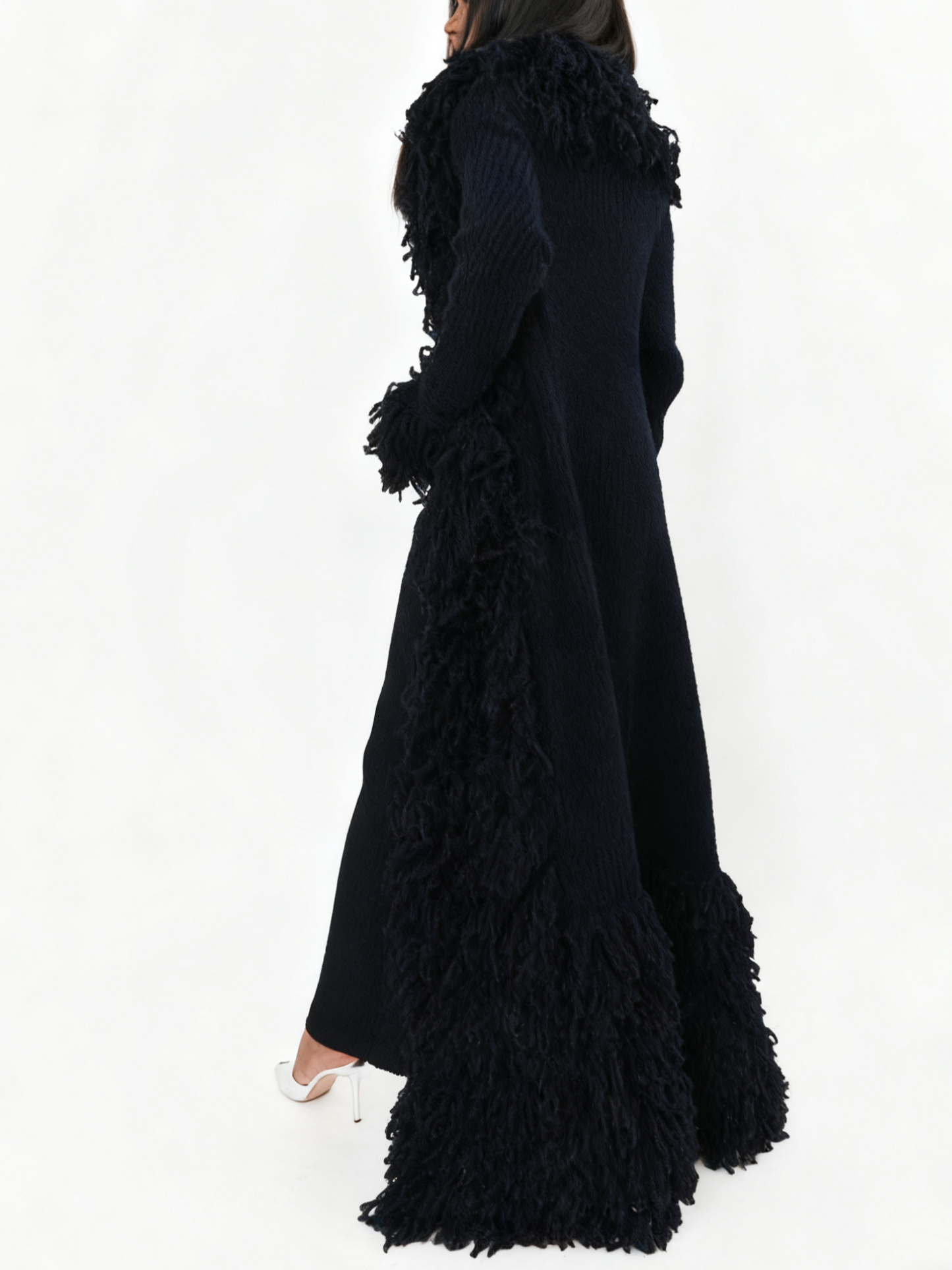 Fashion Oversized Fringe Knitted Coat