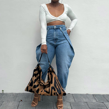 Jaguar Print Large-capacity Shoulder Bag