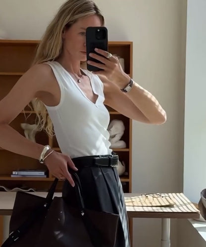 Minimalist White Wide-Strap Tank