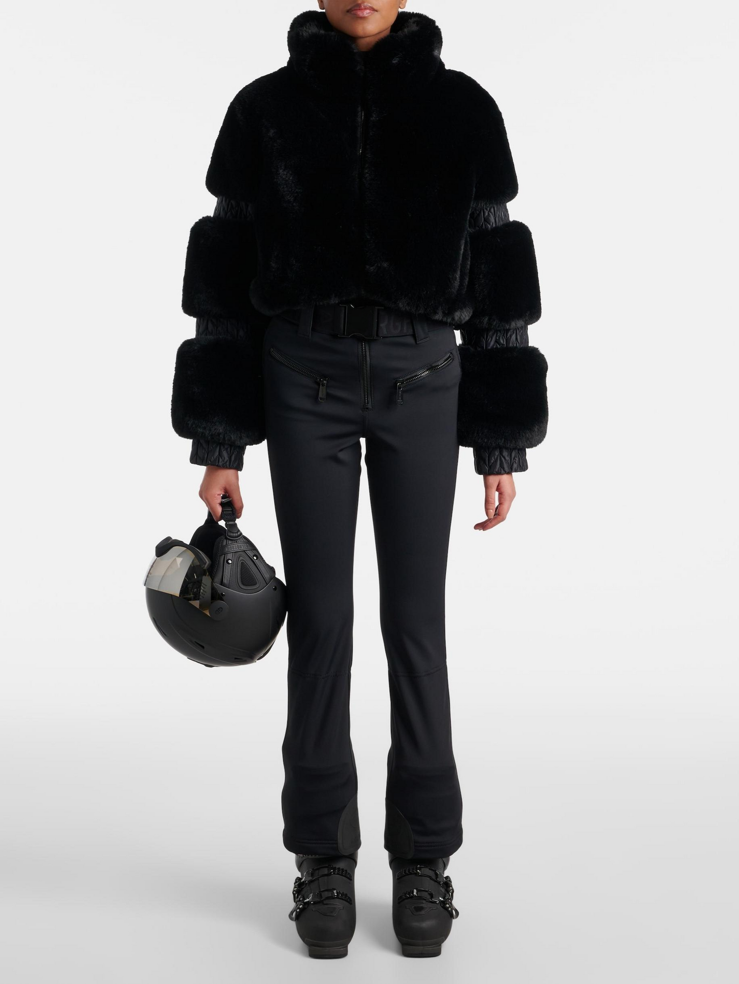 Faux Fur One-Piece Ski Suit