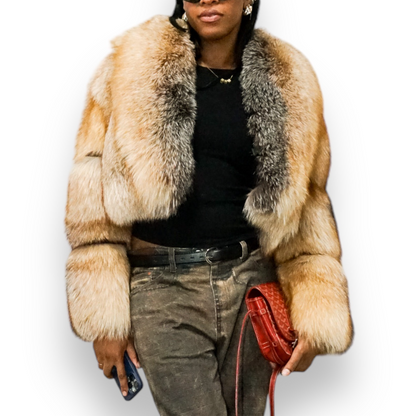 Full Skin Cropped Faux Fox Fur