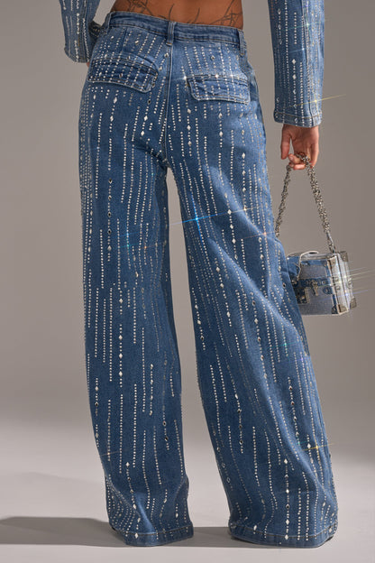 Vintage Sparkly Vertical Sequin Denim Set