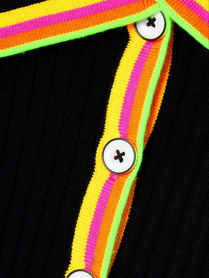 Colorful - Paneled Rainbow Knit Maxi Dress