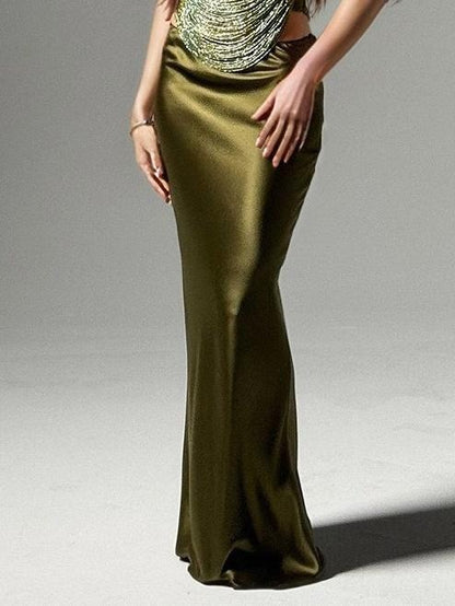 Elegant Gold Fishtail Mermaid Skirt