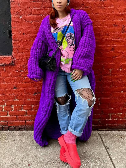 Thickened Sweater Loose Long Cardigan
