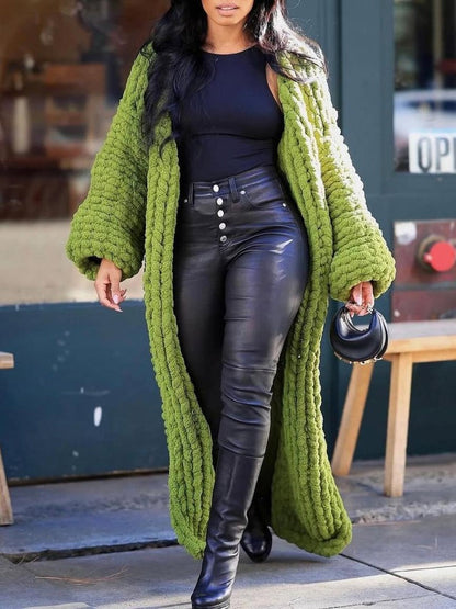 Thickened Sweater Loose Long Cardigan