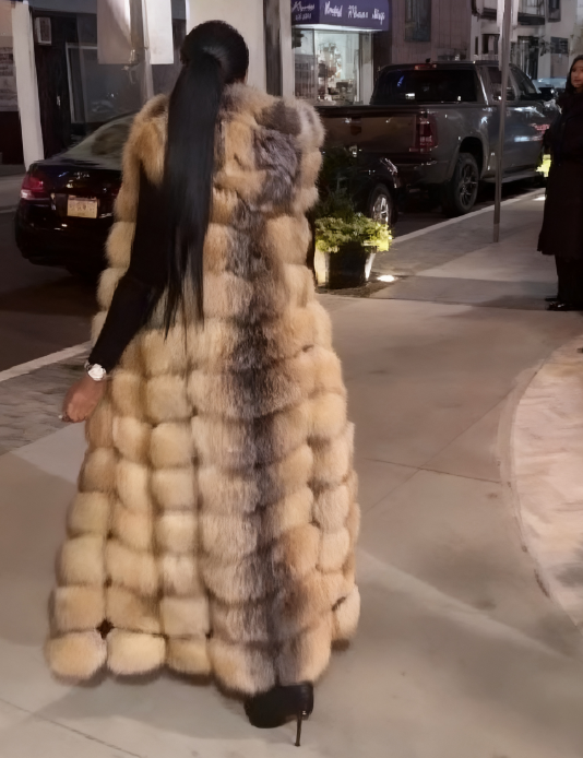 The Fox Fur Vest with Hood