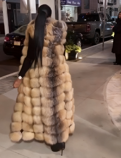 The Fox Fur Vest with Hood