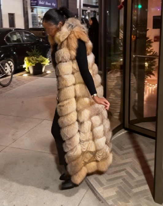 The Fox Fur Vest with Hood