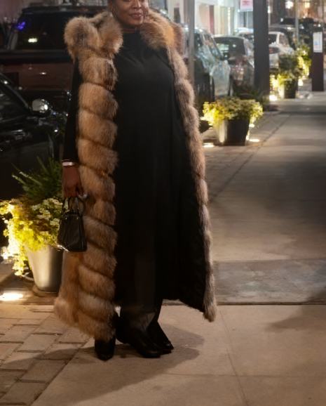 The Fox Fur Vest with Hood