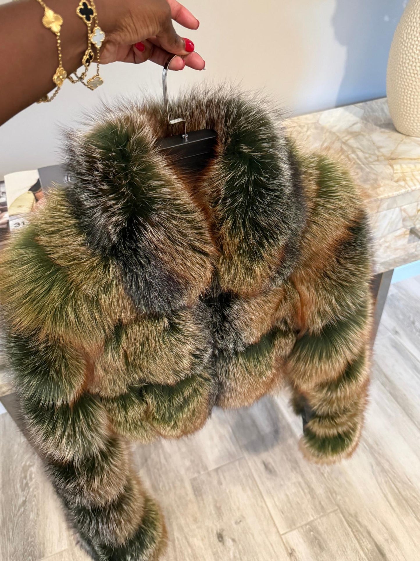 Colorful & Stylish Winter Outerwear Cropped Fur Jacket