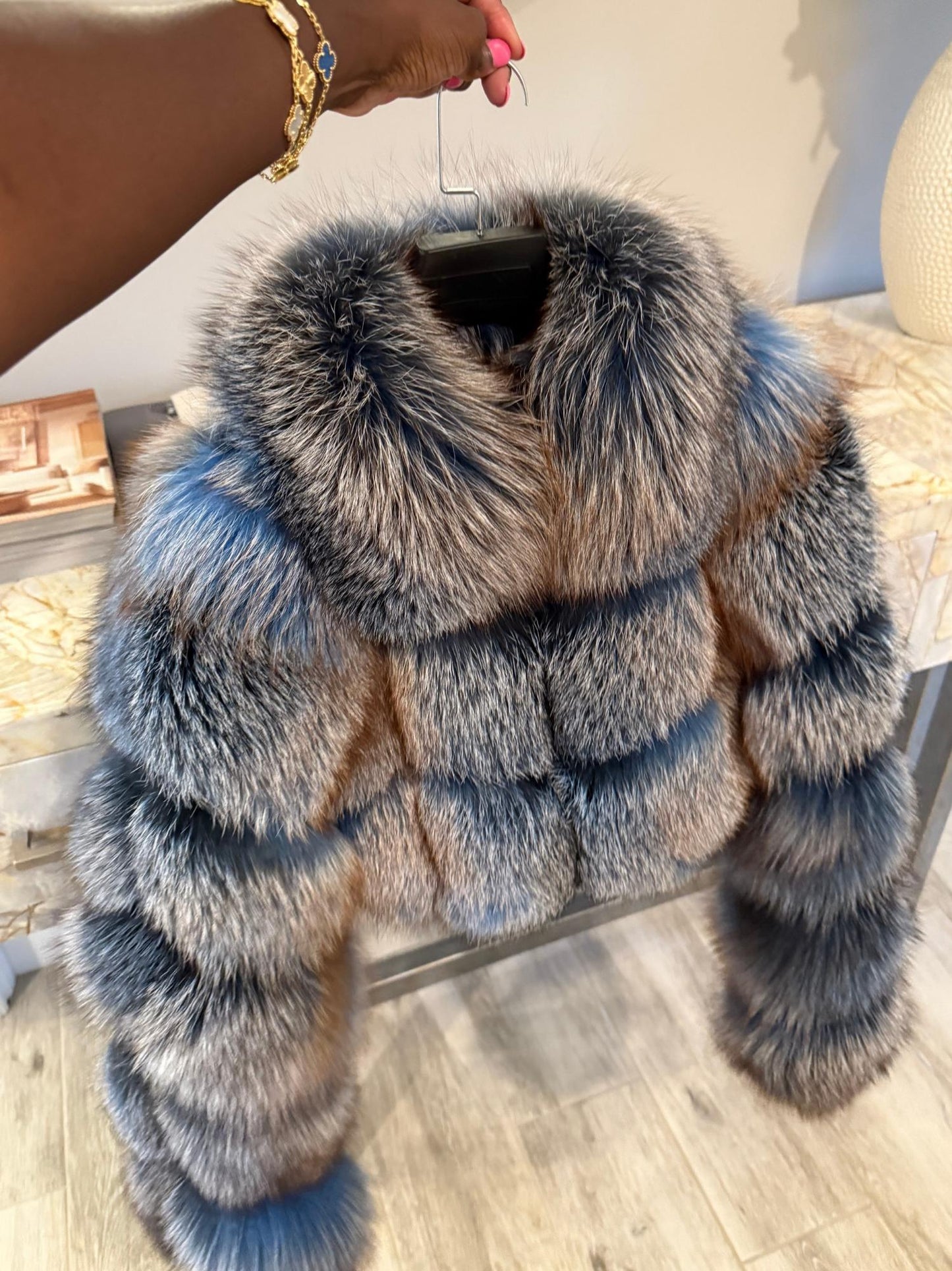 Colorful & Stylish Winter Outerwear Cropped Fur Jacket