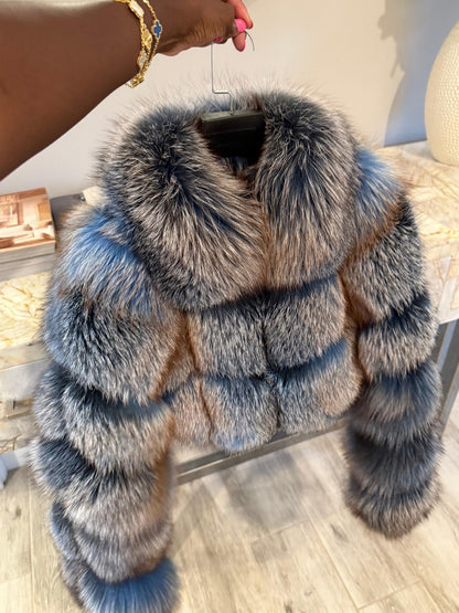 Colorful & Stylish Winter Outerwear Cropped Fur Jacket