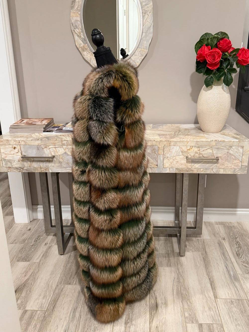 Multicolor Stylish Winter Sleeveless Outerwear Full Long Fur Vest