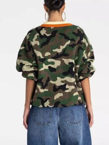 Camo Cardigan Sweater