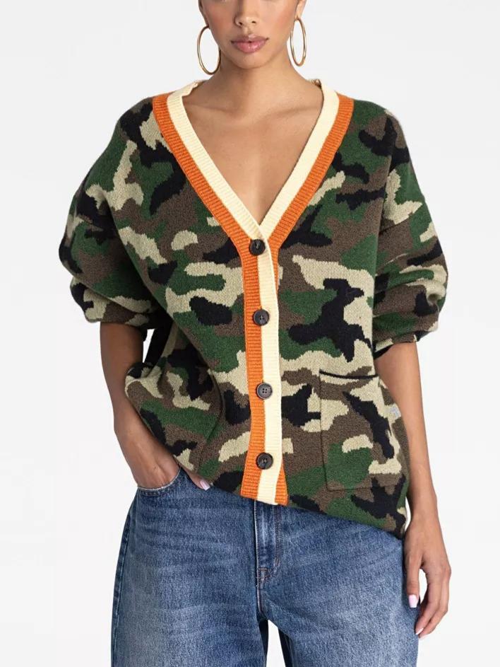 Camo Cardigan Sweater