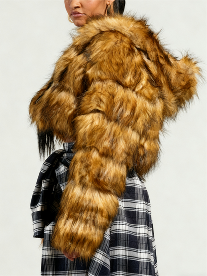 Plush Faux Fur Cropped Jacket