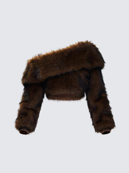 Plush Off-the-shoulder Top