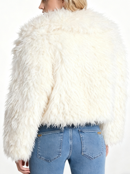 Cropped Faux Fur Coat