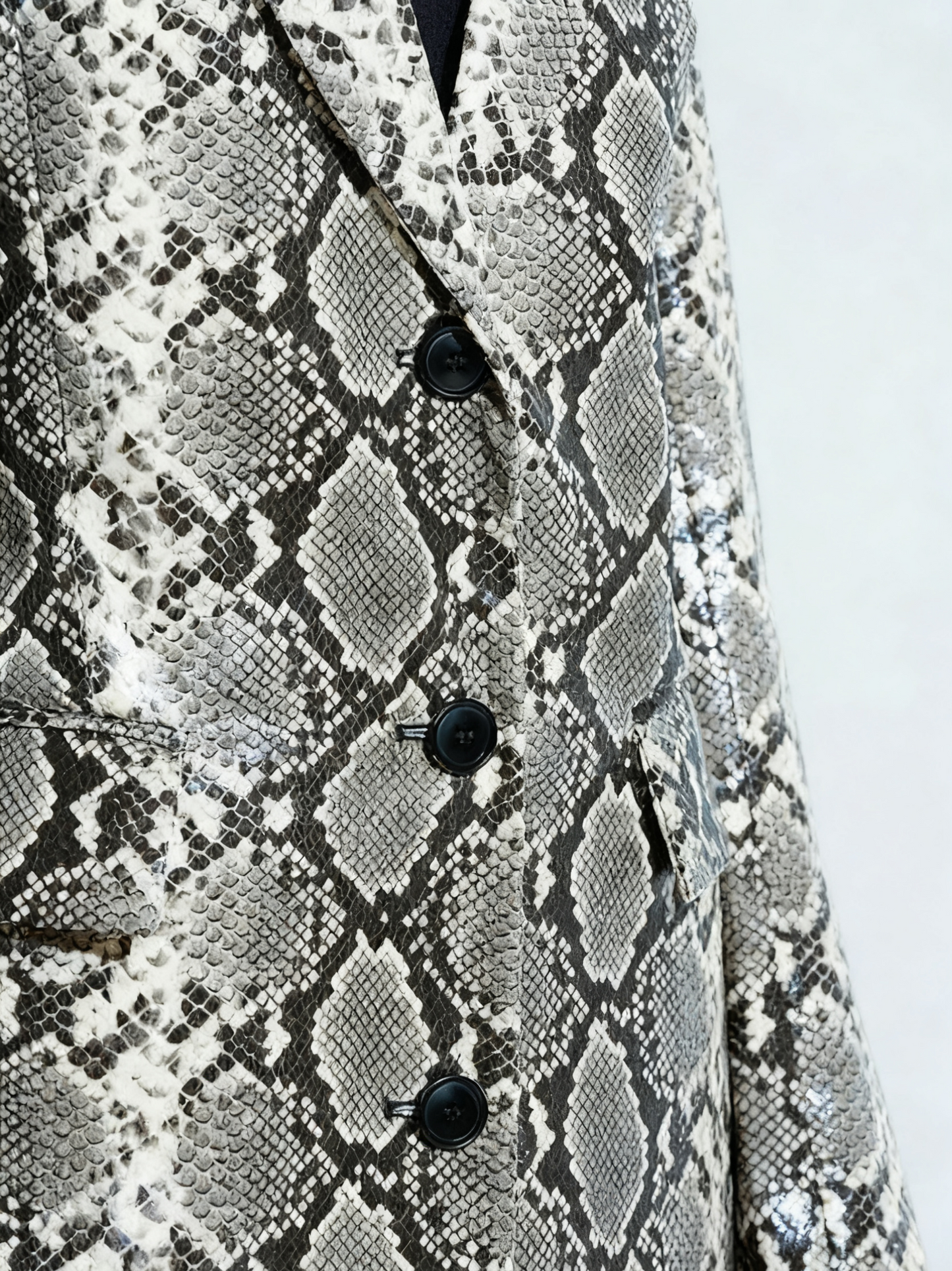 Snake-Print Long Coat