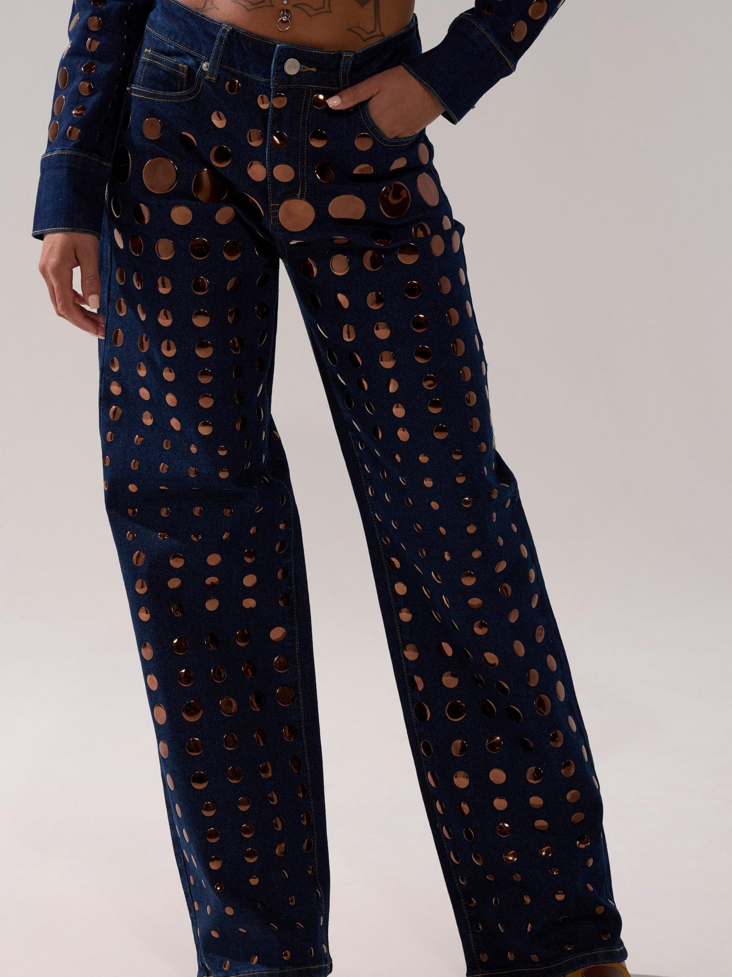 Studded Denim Suit