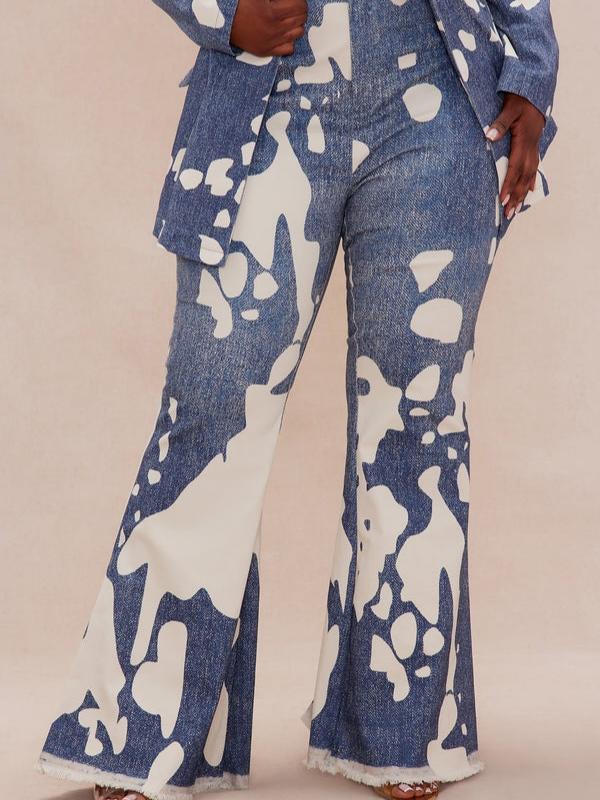 Fashion Denim Belted Two Pieces Set