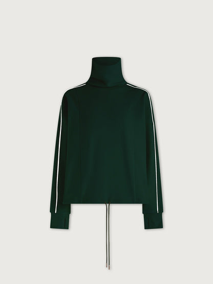 Elegant Turtleneck Striped Two Pieces Set