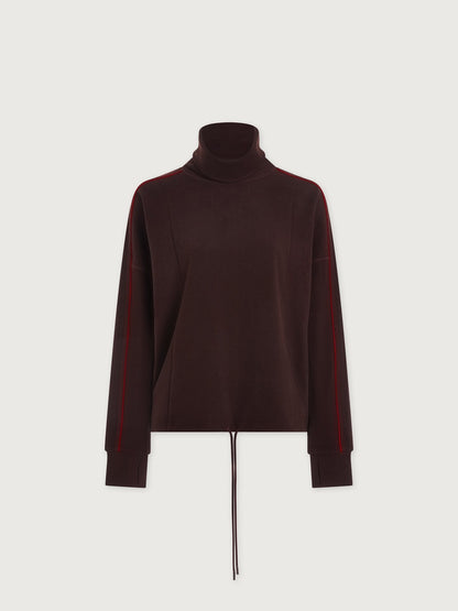 Elegant Turtleneck Striped Two Pieces Set