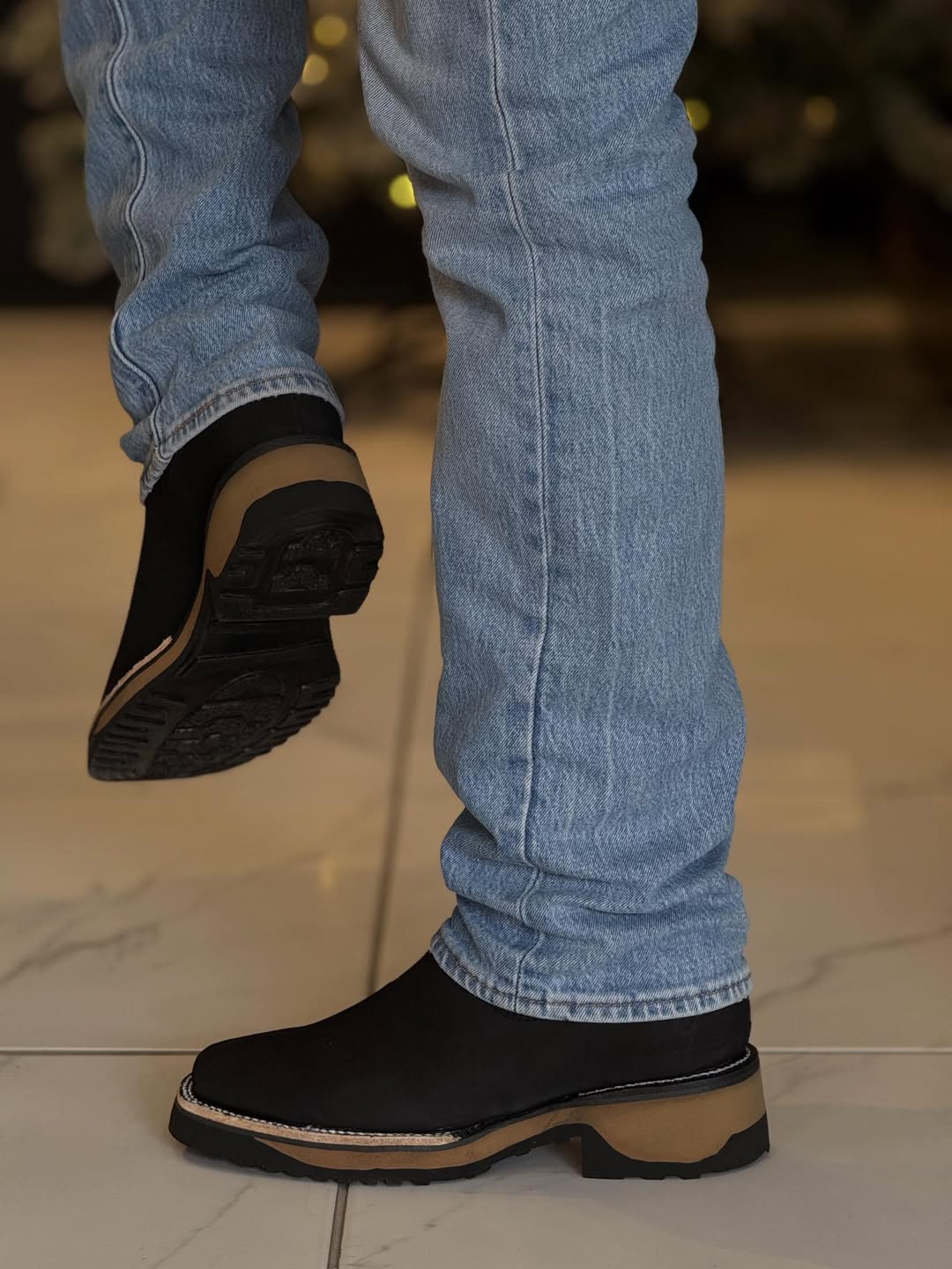 Men's Black & Brown Chunky Sole Chelsea Boots