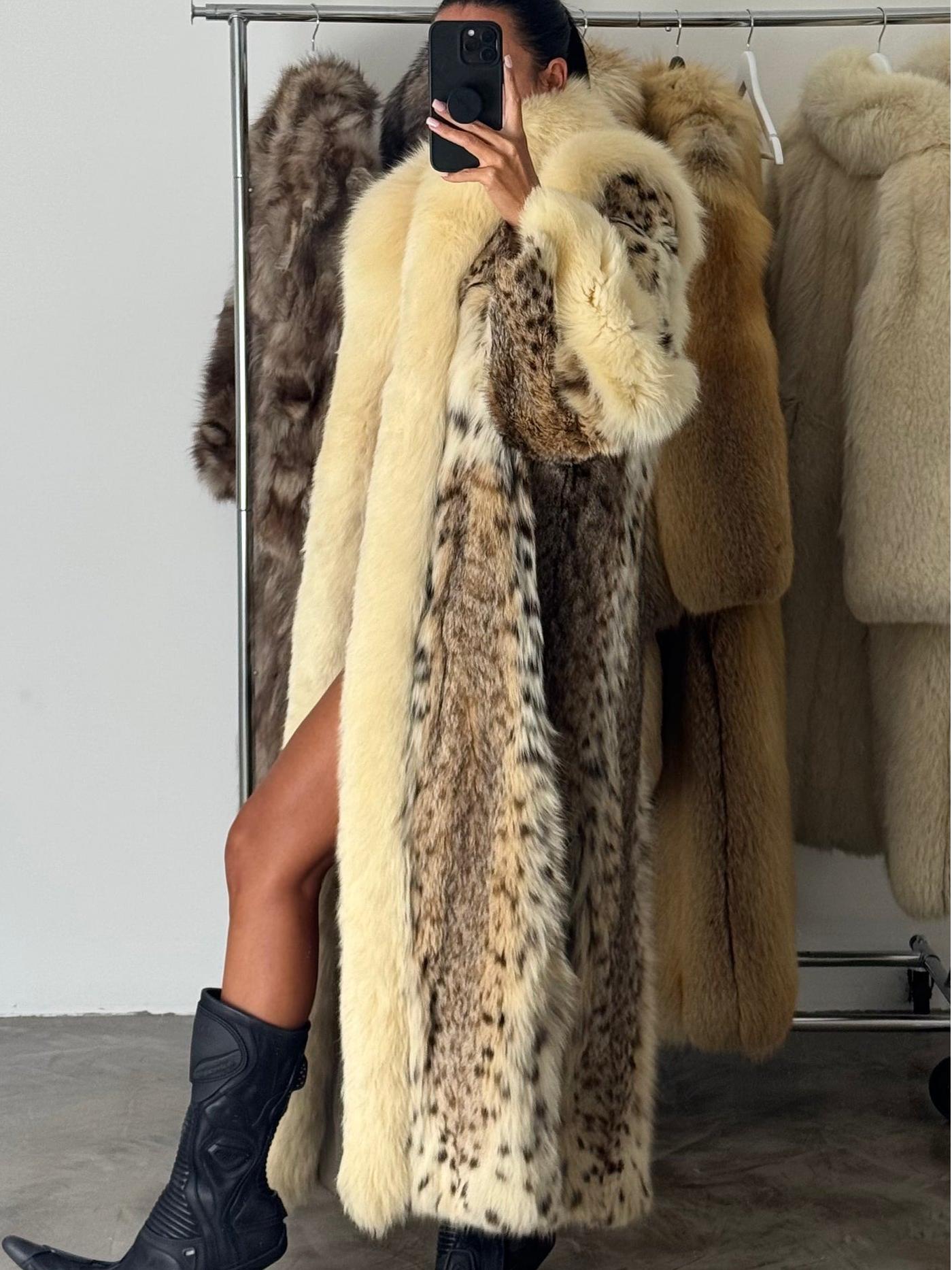 Vintage Mixed Fur Long Coat