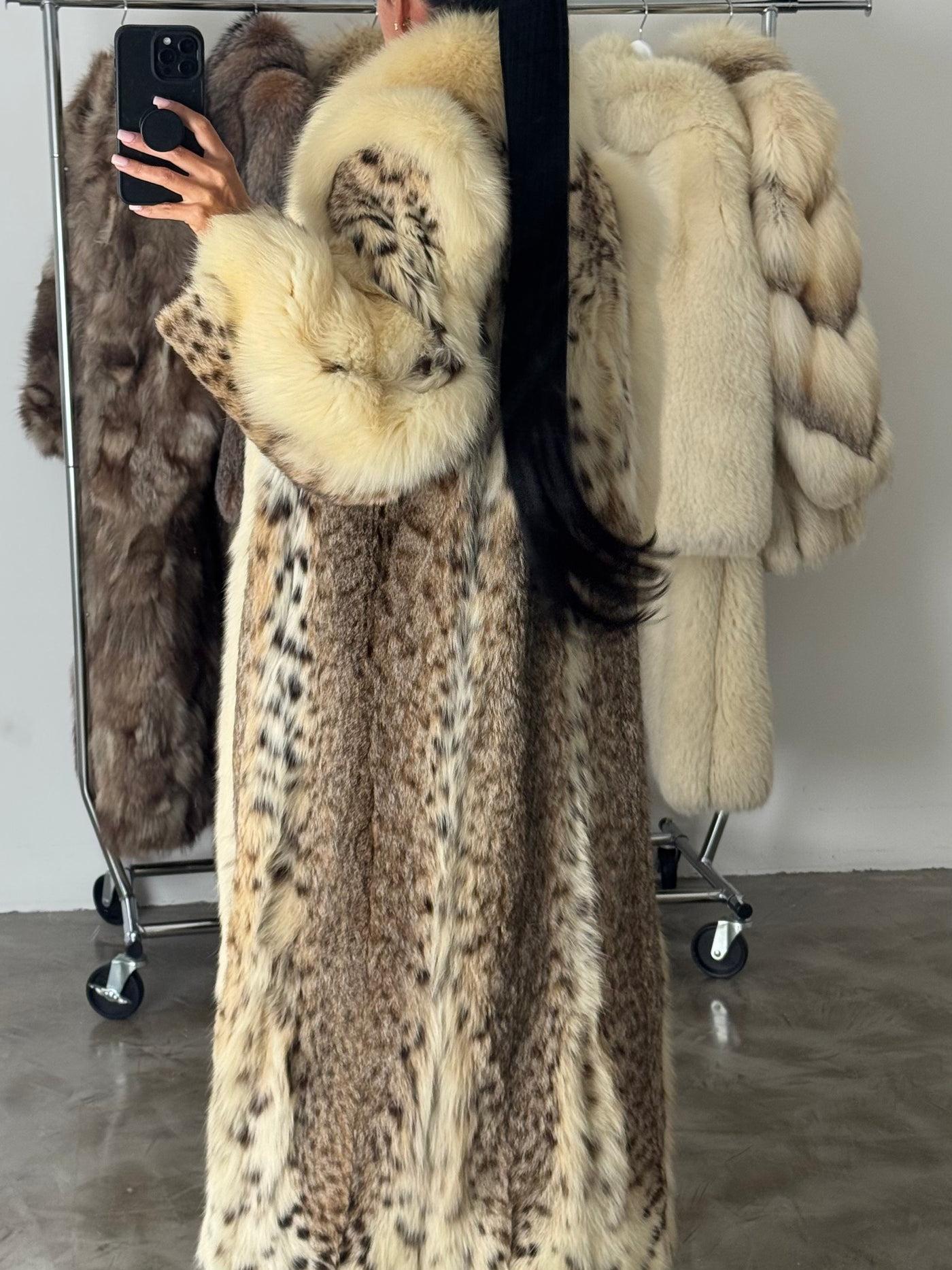 Vintage Mixed Fur Long Coat