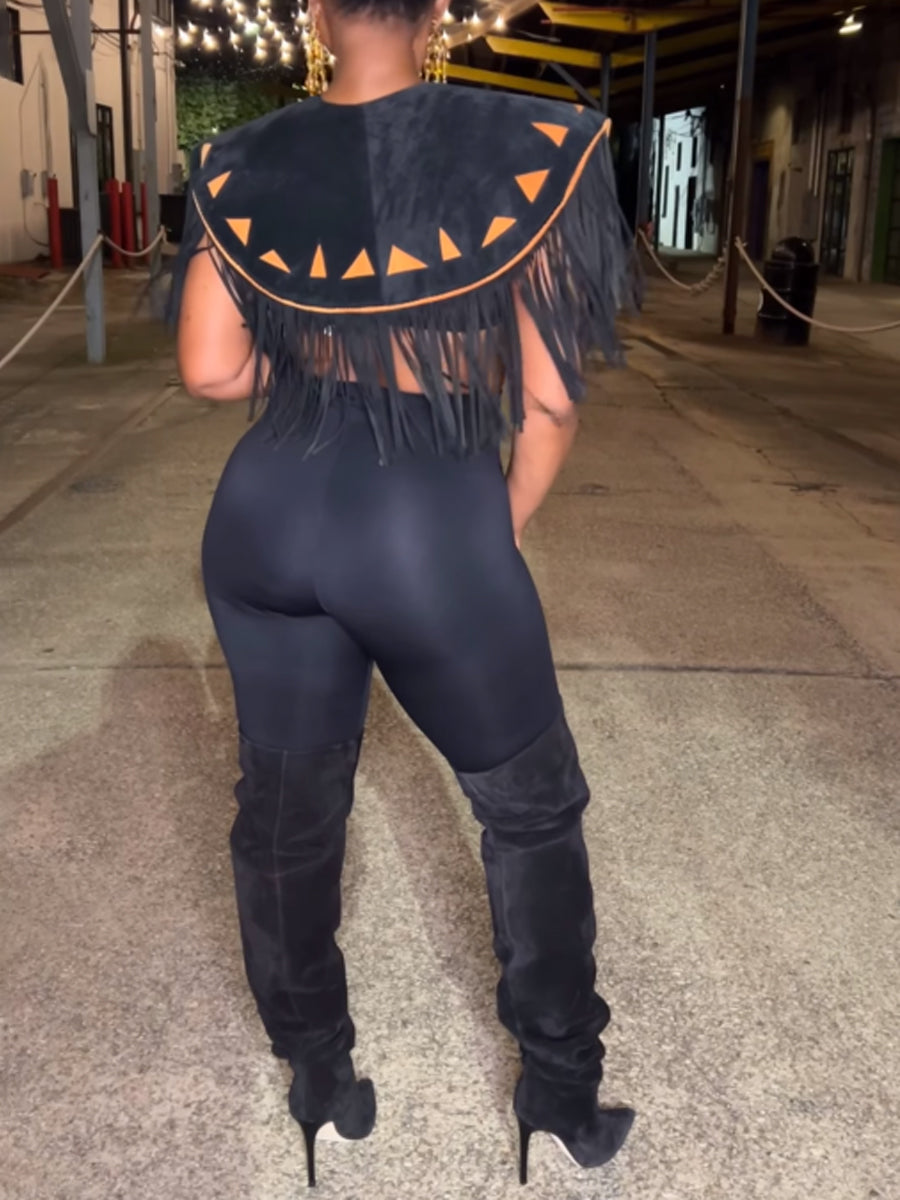 Vintage Suede Fringed Vest