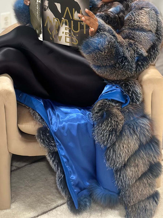 Fashion Detachable Fur Long Coat