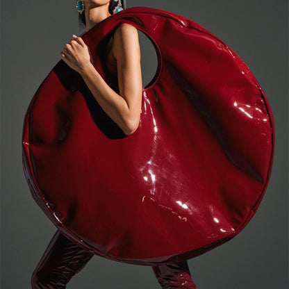 Faux Patent Leather Oversized Tote