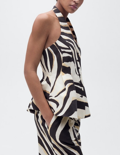 Chic Zebra - Print Halter Neck Top