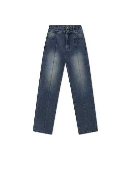 Vintage Washed High - Waisted Wide - Leg Jeans