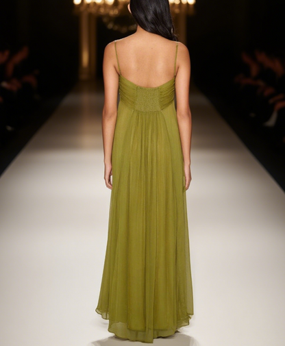 Gorgeous Olive - green Strappy Maxi Dress