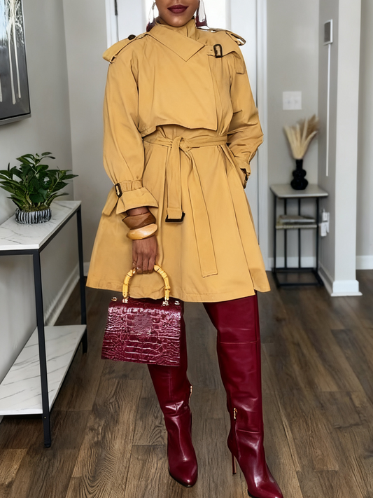 Vintage Khaki Trench Dress